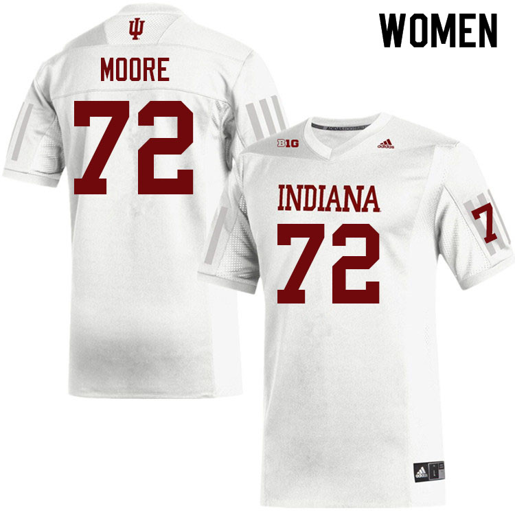 Women #72 DJ Moore Indiana Hoosiers College Football Jerseys Sale-White